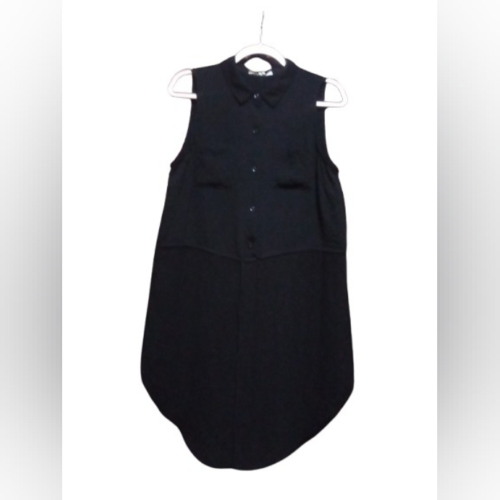 Bcbgeneration Black Sleeveless Button-Front Tunic - image 1